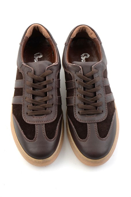 Kahve Kahve Hakiki Deri Kadın Sneaker K01649200303