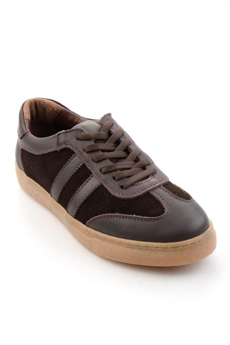 Kahve Kahve Hakiki Deri Kadın Sneaker K01649200303