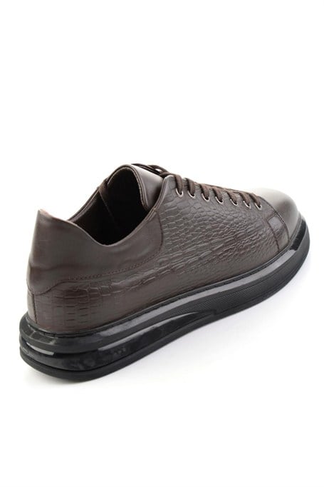 Kahve Kahve Napa Hakiki Deri Erkek Sneaker E01080209143