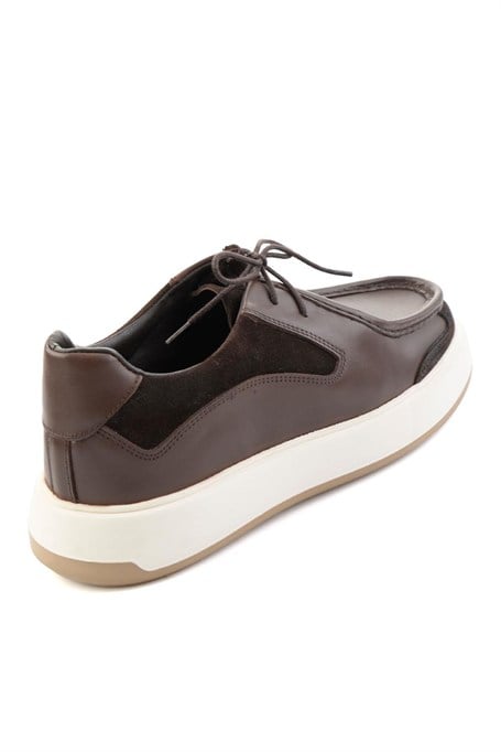 Kahve Kahve Süet Hakiki Deri Erkek Sneaker E01401023043