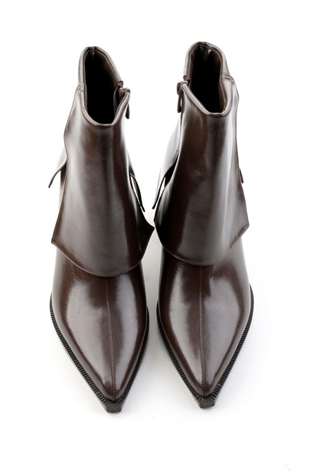 Kahve Kırışık  Kadın Bot & Bootie K02565060042