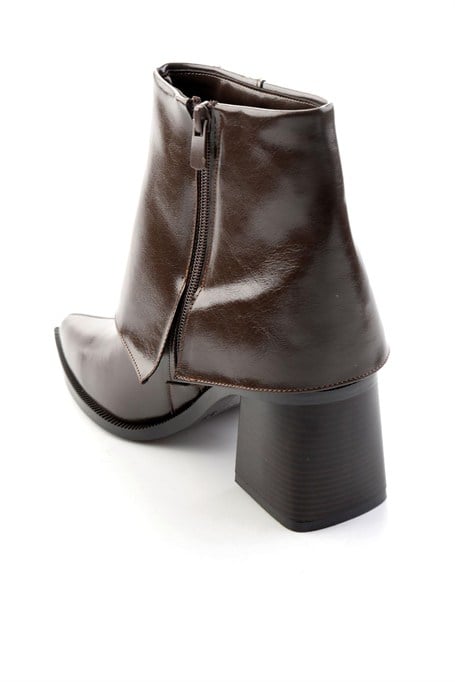 Kahve Kırışık  Kadın Bot & Bootie K02565060042
