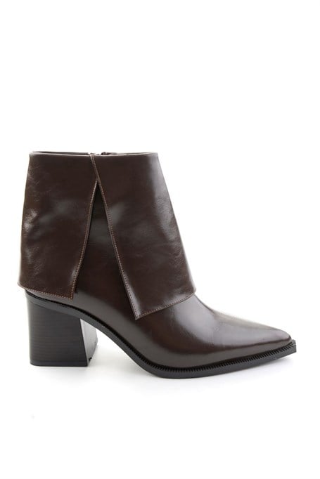 Kahve Kırışık  Kadın Bot & Bootie K02565060042