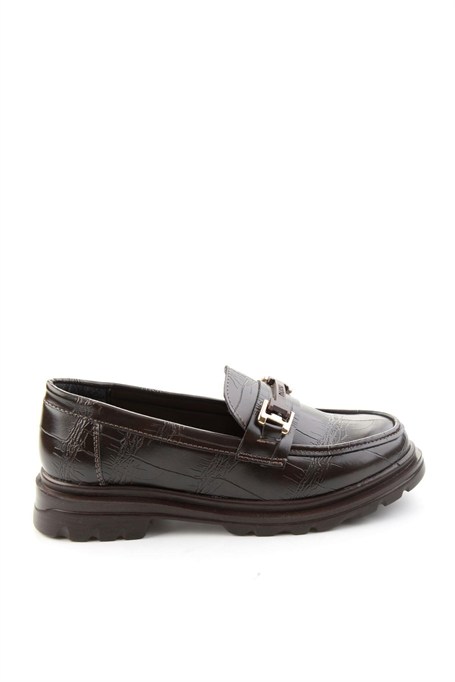 Kahve Kroko  Kadın Loafer Ayakkabı K01179828111