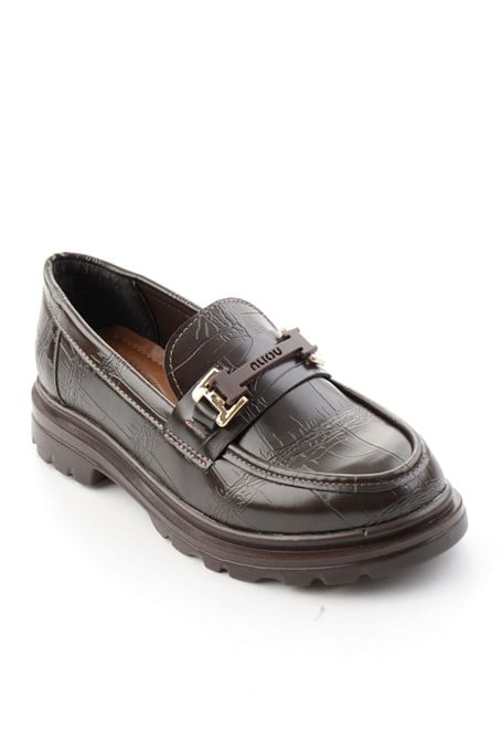 Kahve Kroko  Kadın Loafer Ayakkabı K01179828111