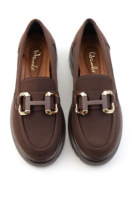 Kahve Mat Saten  Kadın Loafer Ayakkabı K01179002020