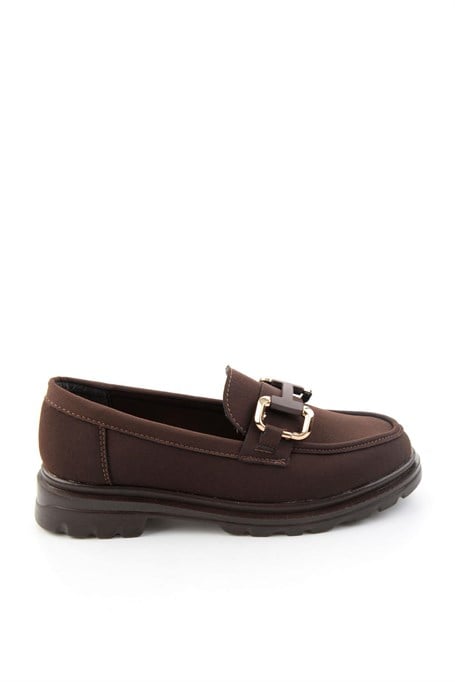 Kahve Mat Saten  Kadın Loafer Ayakkabı K01179002020