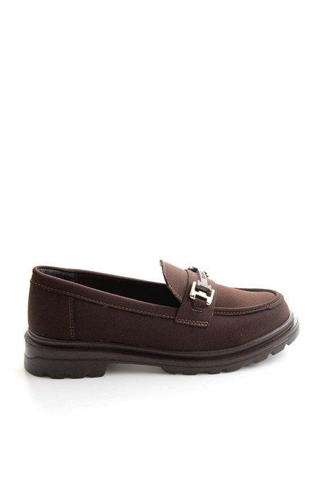 Kahve Mat Saten  Kadın Loafer Ayakkabı K01179828120