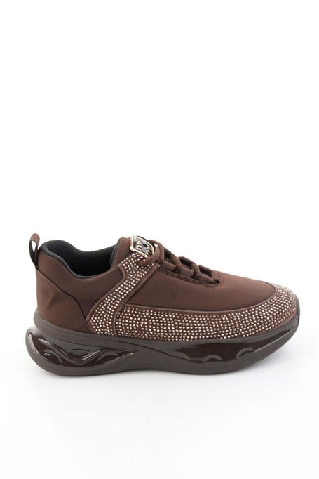 Kahve Mat Saten  Kadın Sneaker K01228091920