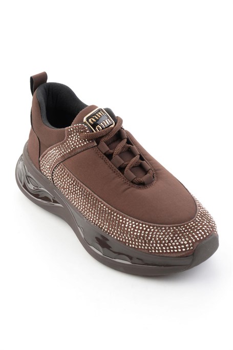 Kahve Mat Saten  Kadın Sneaker K01228091920