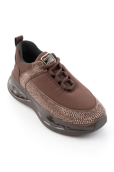 Kahve Mat Saten  Kadın Sneaker K01228091920