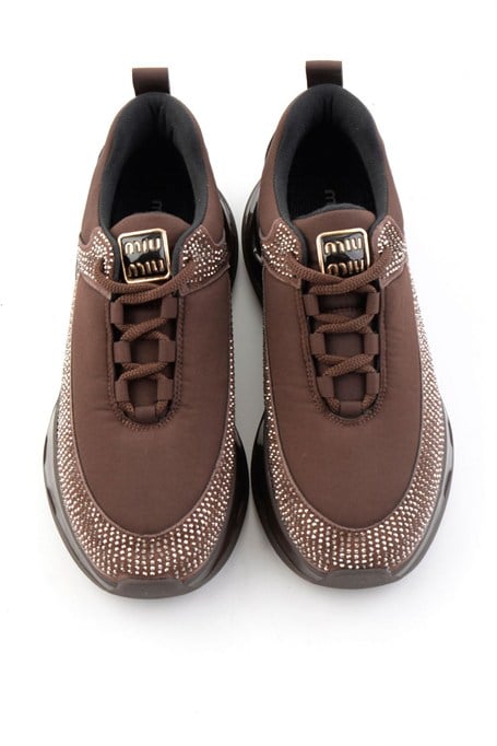 Kahve Mat Saten  Kadın Sneaker K01228091920