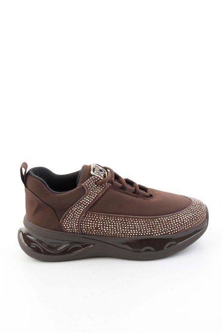 Kahve Mat Saten  Kadın Sneaker K01228091920