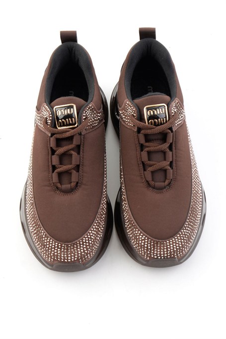 Kahve Mat Saten  Kadın Sneaker K01228091920