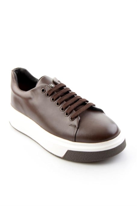Kahve Napa Hakiki Deri Erkek Sneaker E01401021443