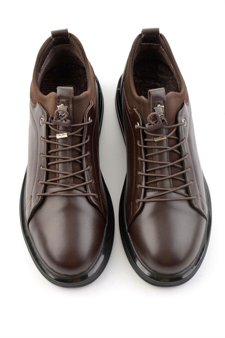 Kahve Napa Hakiki Deri Erkek Sneaker E01080582243