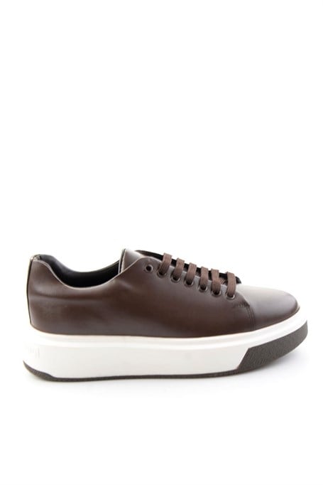 Kahve Napa Hakiki Deri Erkek Sneaker E01401021443