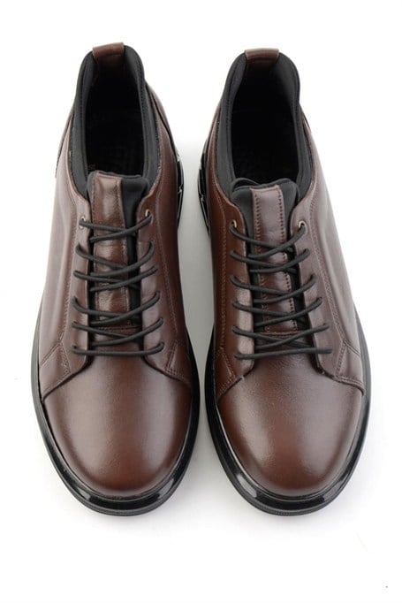 Kahve Napa Hakiki Deri Erkek Sneaker E01803050243