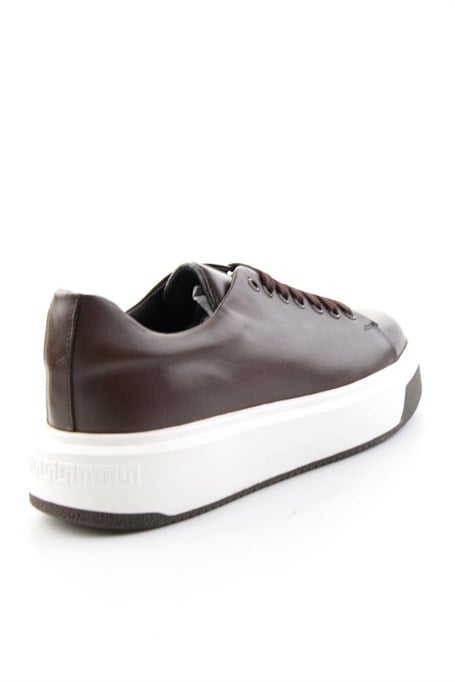 Kahve Napa Hakiki Deri Erkek Sneaker E01401021443