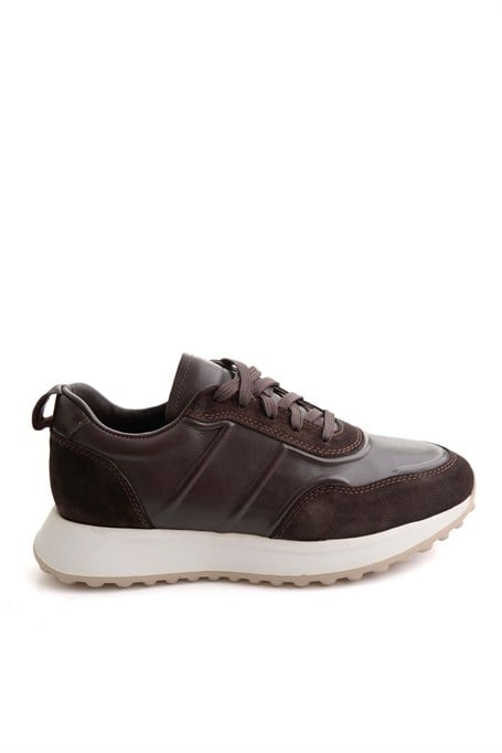 Kahve Napa Hakiki Deri Erkek Sneaker E01774057943