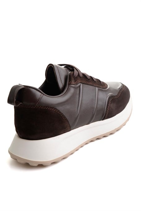 Kahve Napa Hakiki Deri Erkek Sneaker E01774057943