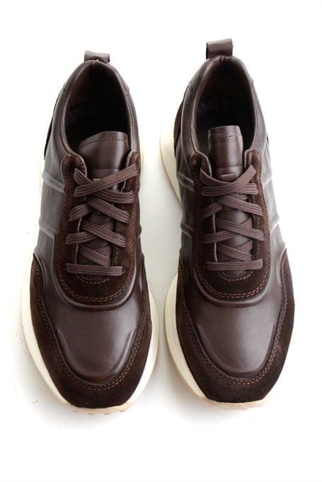 Kahve Napa Hakiki Deri Erkek Sneaker E01774057943