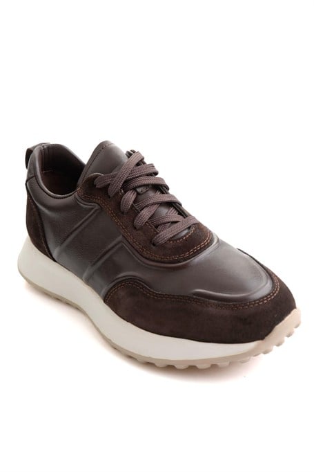 Kahve Napa Hakiki Deri Erkek Sneaker E01774057943