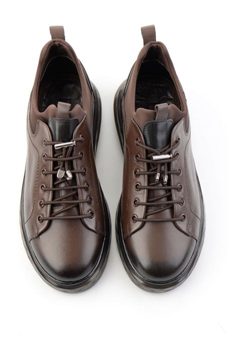 Kahve Napa Hakiki Deri Erkek Sneaker E01401180743
