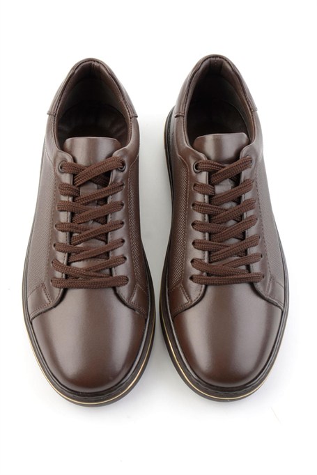 Kahve Napa Hakiki Deri Erkek Sneaker E01807203043