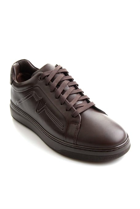 Kahve Napa Hakiki Deri Erkek Sneaker E01774070043