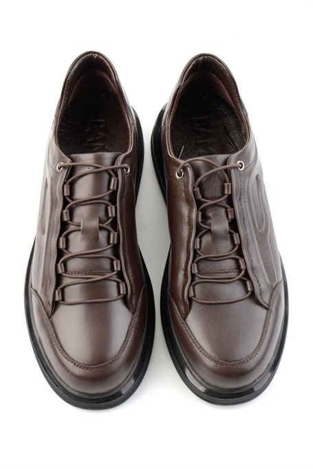 Kahve Napa Hakiki Deri Erkek Sneaker E01080065243
