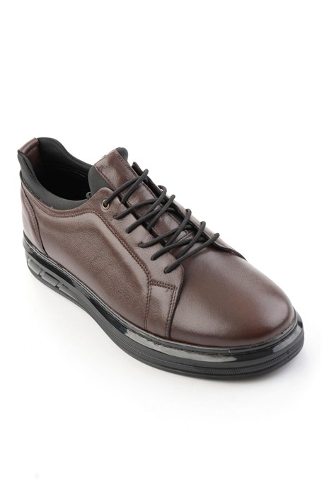 Kahve Napa Hakiki Deri Erkek Sneaker E01803050243