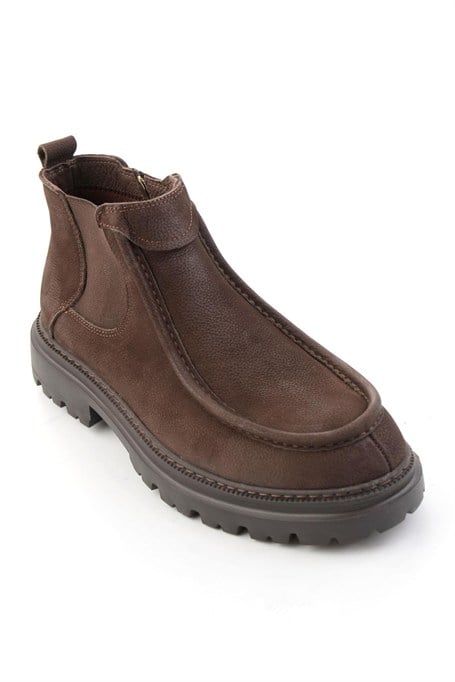 Kahve Nubuk Hakiki Deri Erkek Bot & Bootie E02396025101