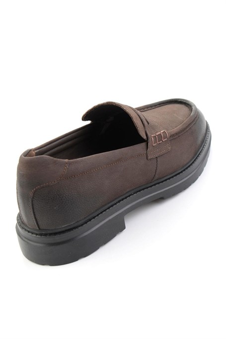 Kahve Nubuk Hakiki Deri Erkek Loafer Ayakkabı E01089009001