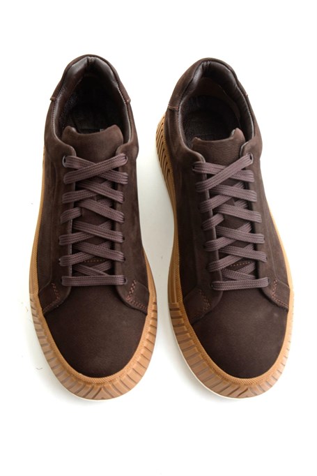 Kahve Nubuk Hakiki Deri Erkek Sneaker E01774007001