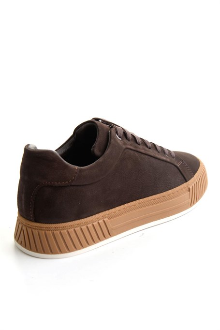 Kahve Nubuk Hakiki Deri Erkek Sneaker E01774007001