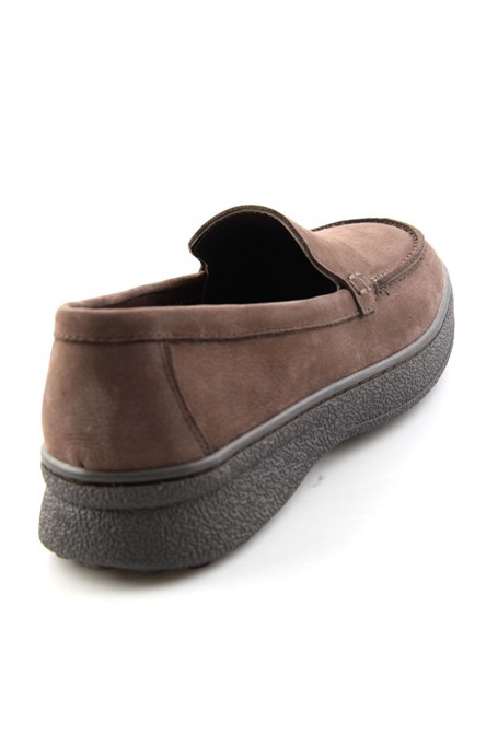 Kahve Nubuk Hakiki Deri Kadın Loafer Ayakkabı K01007979401