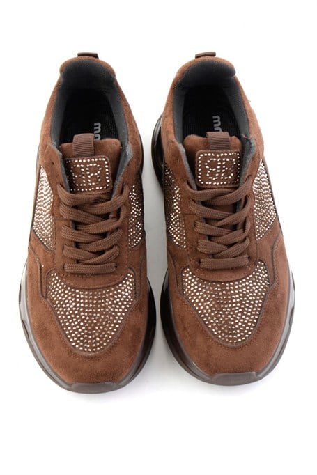 Kahve Platin Süet  Kadın Sneaker K01228091572