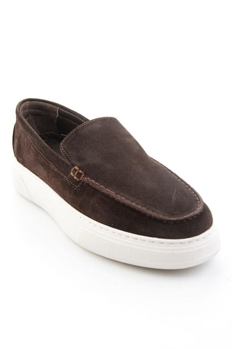 Kahve Süet Hakiki Deri Erkek Loafer Ayakkabı E01811040102