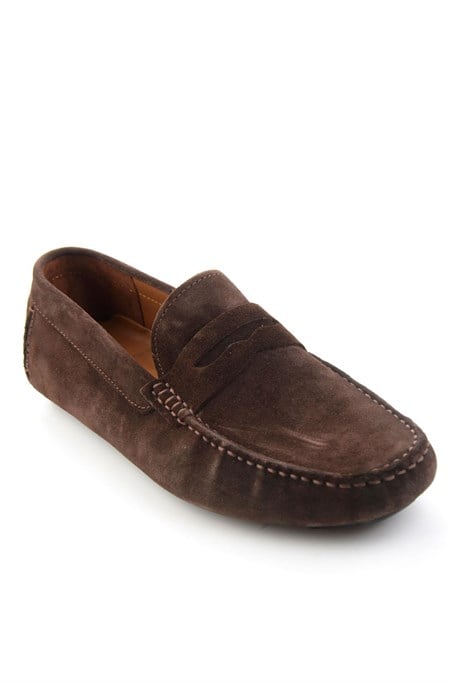 Kahve Süet Hakiki Deri Erkek Loafer Ayakkabı E01547007702