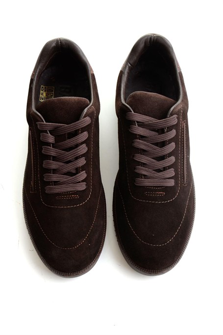 Kahve Süet Hakiki Deri Erkek Sneaker E01593000302