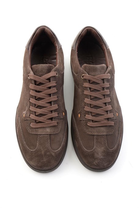 Kahve Süet Hakiki Deri Erkek Sneaker E01789045002