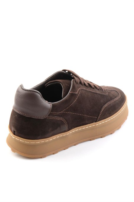 Kahve Süet Hakiki Deri Erkek Sneaker E01774004802