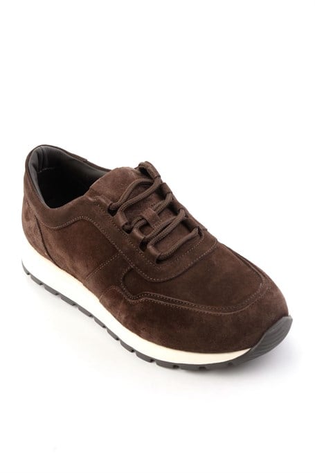 Kahve Süet Hakiki Deri Erkek Sneaker E01589660302