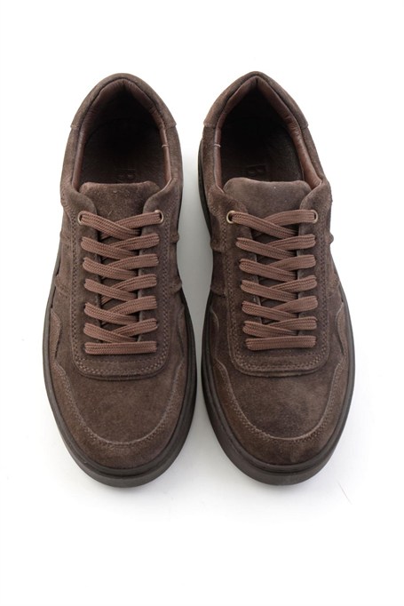 Kahve Süet Hakiki Deri Erkek Sneaker E01789045202