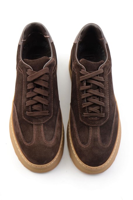 Kahve Süet Hakiki Deri Erkek Sneaker E01774004802