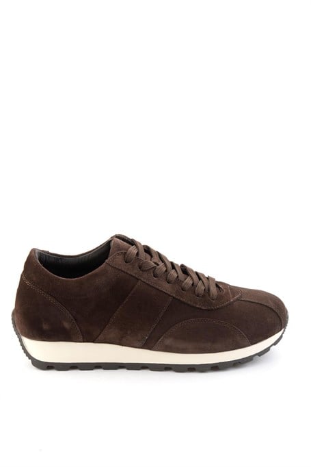 Kahve Süet Hakiki Deri Erkek Sneaker E01589612102