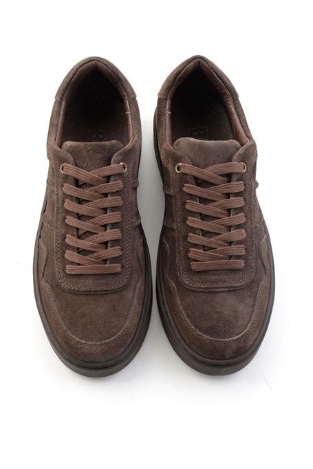 Kahve Süet Hakiki Deri Erkek Sneaker E01789045202