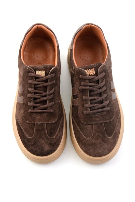 Kahve Süet Hakiki Deri Kadın Sneaker K01753222202