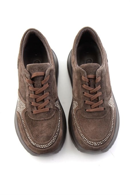 Kahve Süet Hakiki Deri Kadın Sneaker K01753051402